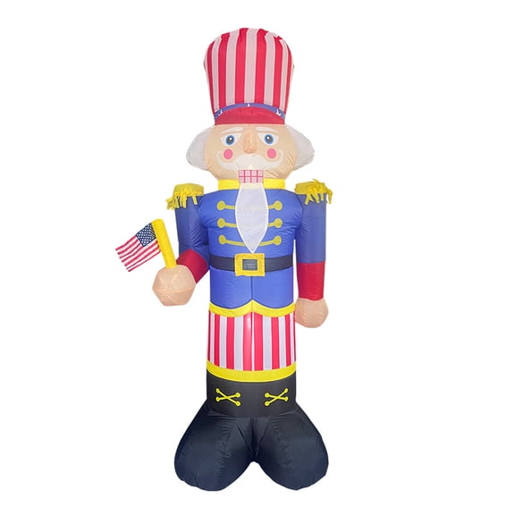 7.87ft 4th of July Inflatable Decorations,Patriotic Nutcracker Decor with Build-in LEDs,Blow Up Yard Decoration Patriotic Independence Day Inflatables for Party Indoor, Outdoor, Lawn, Garden Decor
