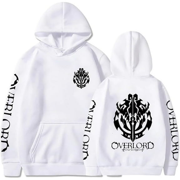 Overlord Merch Albedo Hoodie Unisex Casual Reversible Print Long Sleeve Sweatshirt Fashion Pullover