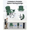 thumbnail image 3 of ABORON Oversized Camping Chair with Phone Holder, 600lbs Heavy Duty Folding Chair for Adults, Padded All in One Lawn Chair with Cup Holder & Side Pockets for Outdoor Sports, Green, 3 of 6