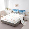 thumbnail image 5 of Castle Fairy Boys Girls Cartoon Winter Snowman Snowflakes Twin Bedding Sets 7-Piece,Rustic Cottage Cabin Bedding Comforter Set Microfiber,Merry Christmas Xmas Breathable Sheet Sets, 5 of 8