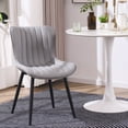 thumbnail image 6 of YOUNIKE Soft Dining Chair Set of 2 Gray Faux Leather Upholstered Full Back Side Chair, 6 of 7
