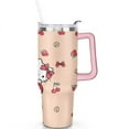 thumbnail image 2 of 40oz Hello Kawaii Cat Cute Stainless Steel Tumbler with Lid and Straw,Spill Proof Travel Cup Double Wall Vacuum Insulated Coffee Mug with Handle Pink, 2 of 7