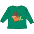 thumbnail image 3 of Inktastic Dino With Chocolate Bar Boys or Girls Long Sleeve Toddler T-Shirt, 3 of 5