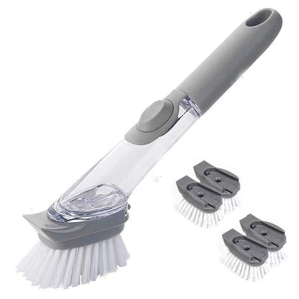  Soap Dispensing Dish Brush Set - FORSPEEDER Kitchen Brush with  Stand 3 Brush Replacement Heads Stainless Steel Handle, Dish Wand Scrub  Brush for Dishes Sink Pot Pan Cleaning : Everything Else