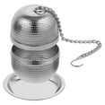 thumbnail image 1 of Teacup Ball Infuser Stainless Steel Filter For Loose Tea Leaf Tea Cup Tea Leaf Strainer with Plate, 1 of 9