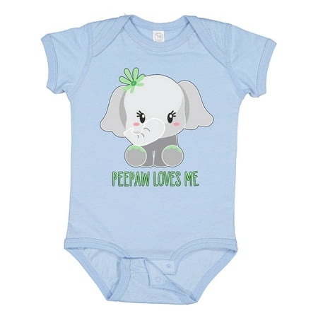 

Inktastic Peepaw Loves Me- Cute Elephant Gift Baby Boy or Baby Girl Bodysuit