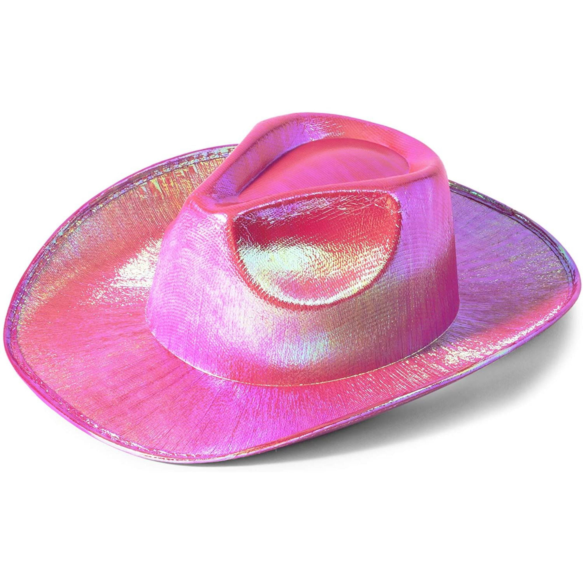 Iridescent Holographic Rave Bachelorette Party Metallic Space Cowgirl Cowboy Hat