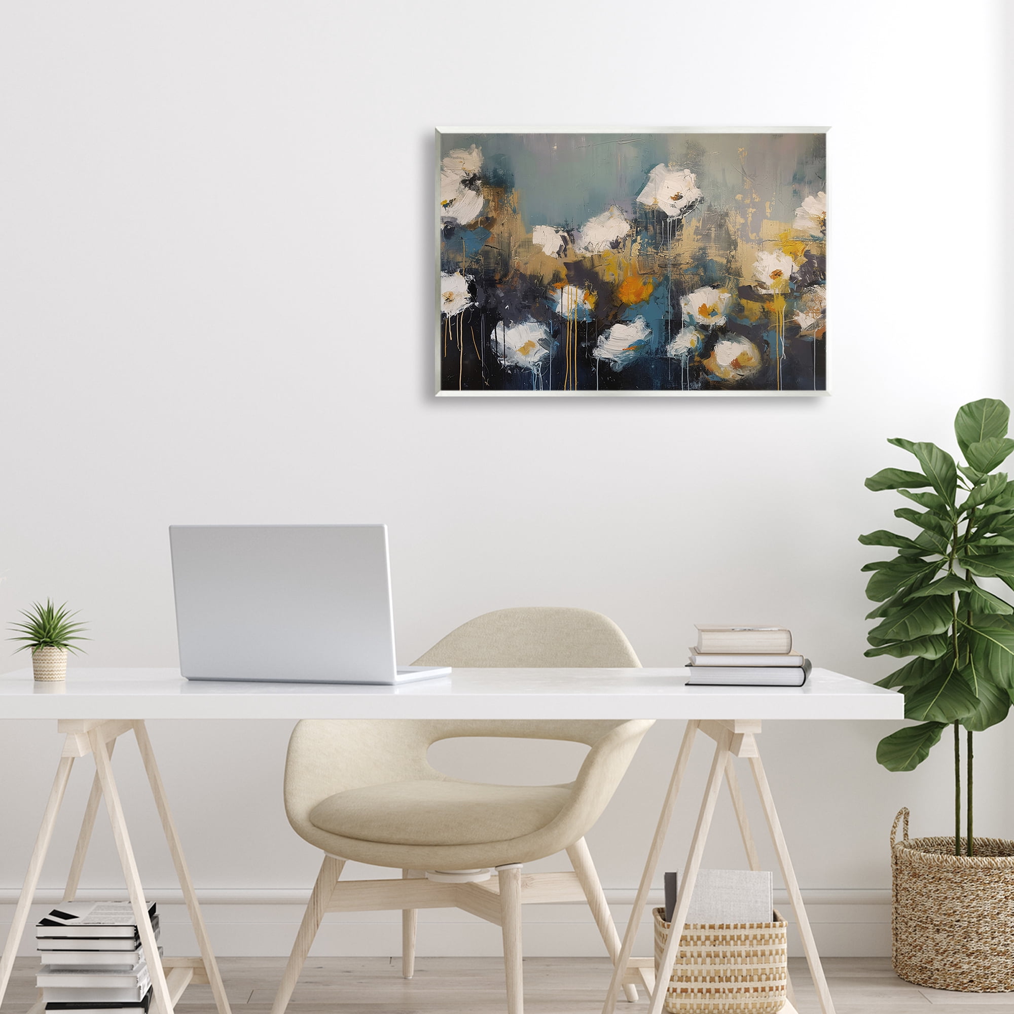 Stupell Industries Contemporary Paint Drip Blossoms Wall Plaque Art, design by Jacky Ngan