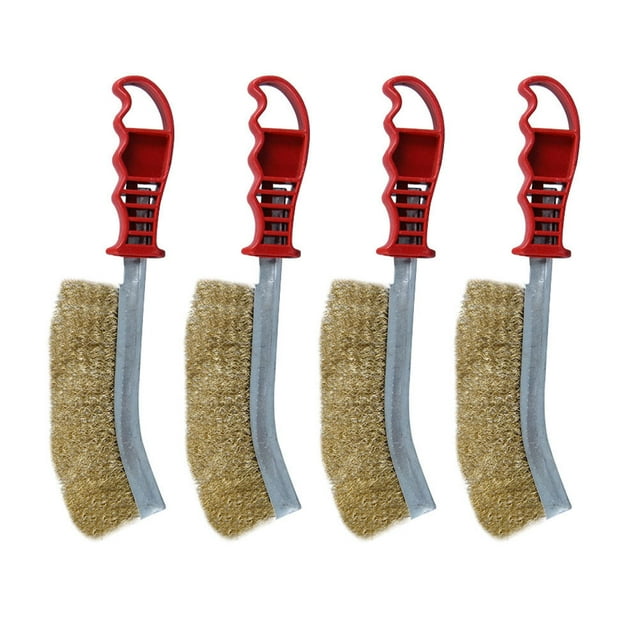 Shisuyan 4 Pcs Brosse à Récurer pour Gril Extérieur Brosse de Barbecue Résistante à l'Usure Brosse de Nettoyage Pratique
