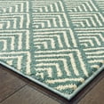 thumbnail image 6 of 2' X 8' Foam Blue And Ivory Geometric Power Loom Stain Resistant Runner Rug, 6 of 7