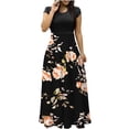 thumbnail image 2 of SMihono Robe Maxi Bohème d'Été pour Femmes Grande Taille Robe d'Été Unie Colorée Manches Courtes Robes de Plage Décontractées Maxi Robe de Plage, 2 of 5