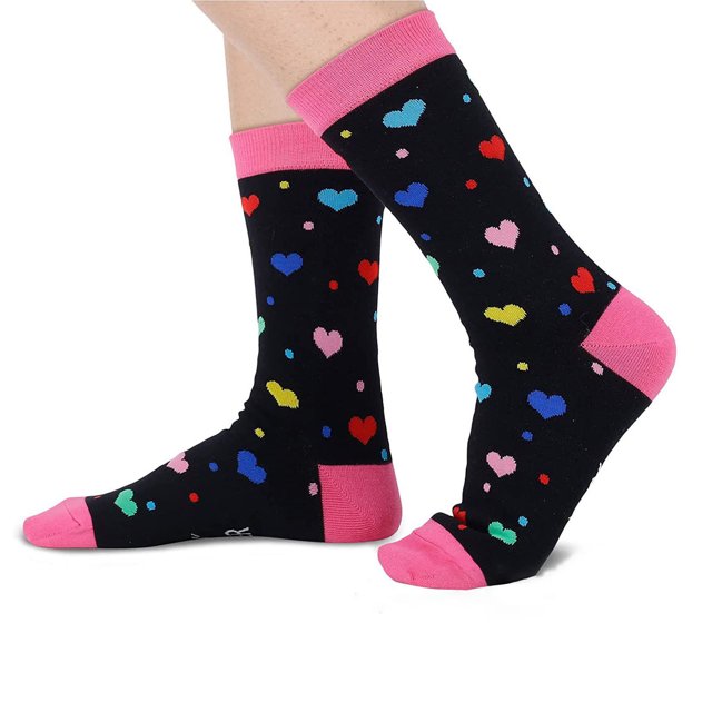 Calcetines unisex informales con estampado de letras y suela de tubo medio para mujer, calcetines de poliéster