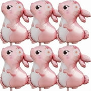 6pcs Bunny Balloons Rabbit Head Foil Balloons for Easter Themed Party Supplies Decorations