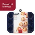 thumbnail image 2 of Zyliss Non-Stick Muffin Tin, 12 Hole Carbon Steel Dark Blue Cake Pan, Dishwasher Safe, 2 of 7