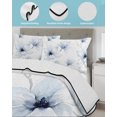 thumbnail image 3 of Quilt King Size Bedding Set, Blue Floral Reversible Summer Quilt 3 Pieces, Summer Spring Flowers Farmhouse Lightweight Bedspreads Coverlets with 2 Pillow Shams for All Seasons, 3 of 5