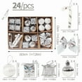 thumbnail image 4 of Homirary 24pcs Christmas Gifts Pendent Set Christmas Shatterproof Ball with Strings Christmas Balls Ornaments for Xmas Tree Holiday Wedding Party Silver, 4 of 7