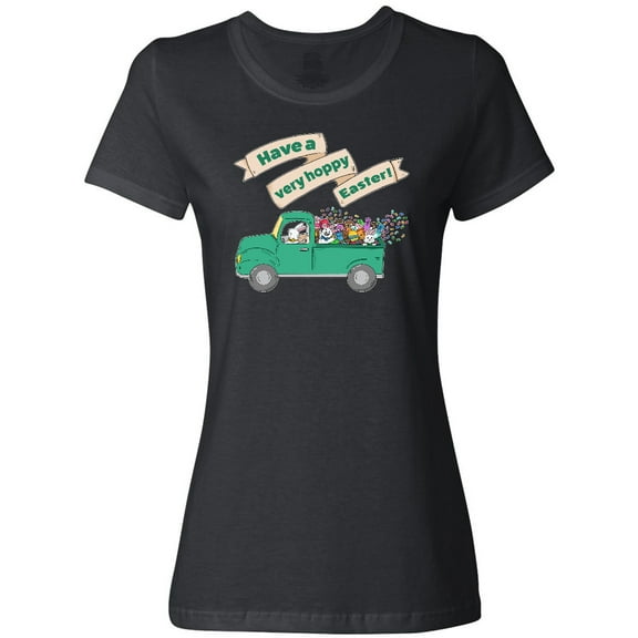 Inktastic Have a Very Hoppy Easter Green Bunny Truck Women's T-Shirt