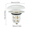 thumbnail image 4 of Gallickan Sink Drain Stopper, 2-Pack Ceramic Pop-Up Bathtub Plug 1.3-1.6 Inch Fit, Universal Bounce Core Replacement, White, 4 of 8