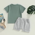 thumbnail image 4 of Xudanell Toddler Boy Outfits Summer Baby Boy Clothes Kids Leisure Short Sleeved T Shirt Shorts Casual Green 6-12 Months, 4 of 9