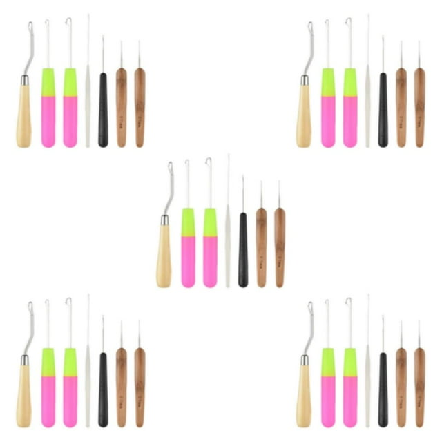 Ruiboury Dreadlocks Crochet Hooks Hair Weaving Tool Hair Braid Making Carpet for Style A 5Set