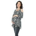 thumbnail image 2 of White Mark Women's Maternity Snake Print Cold Shoulder Tunic, 2 of 6