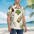 thumbnail image 3 of Kll Men'S Hawaiian Shirt Short Sleeve Button Down Beach Shirts-Grapes Bbottles Wine, 3 of 7