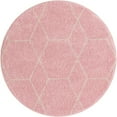 thumbnail image 1 of Unique Loom Treillis Frise Treillis Tapis 3' x 3' Rond Rose Clair / Ivoire, 1 of 2
