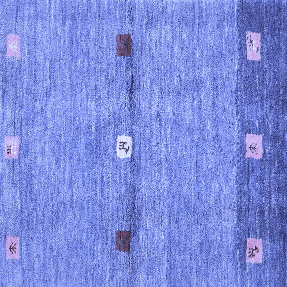 Ahgly Company Machine Washable Indoor Square Abstract Blue Contemporary Area Rugs, 5' Square