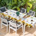 thumbnail image 2 of Sunflowers Dog Table Cloths for 8 Foot Rectangle Tables, Spring Watercolor Floral Stars Colorful Plaid Patio Waterproof Elastic Fitted Tablecloths, Washable Rectangular Table Cover for Camping, 2 of 8
