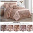 thumbnail image 3 of Lanco Blush Comforter Set Queen Size , 7 Pieces Jacquard Bedding Set , Floral Design , All Season, 3 of 7