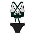 thumbnail image 5 of Women's High Waisted Bikini Sets Two Piece Swimsuit Tummy Control Bathing Suit V Neck Swimwear Swim Suit Green M(M), 5 of 6