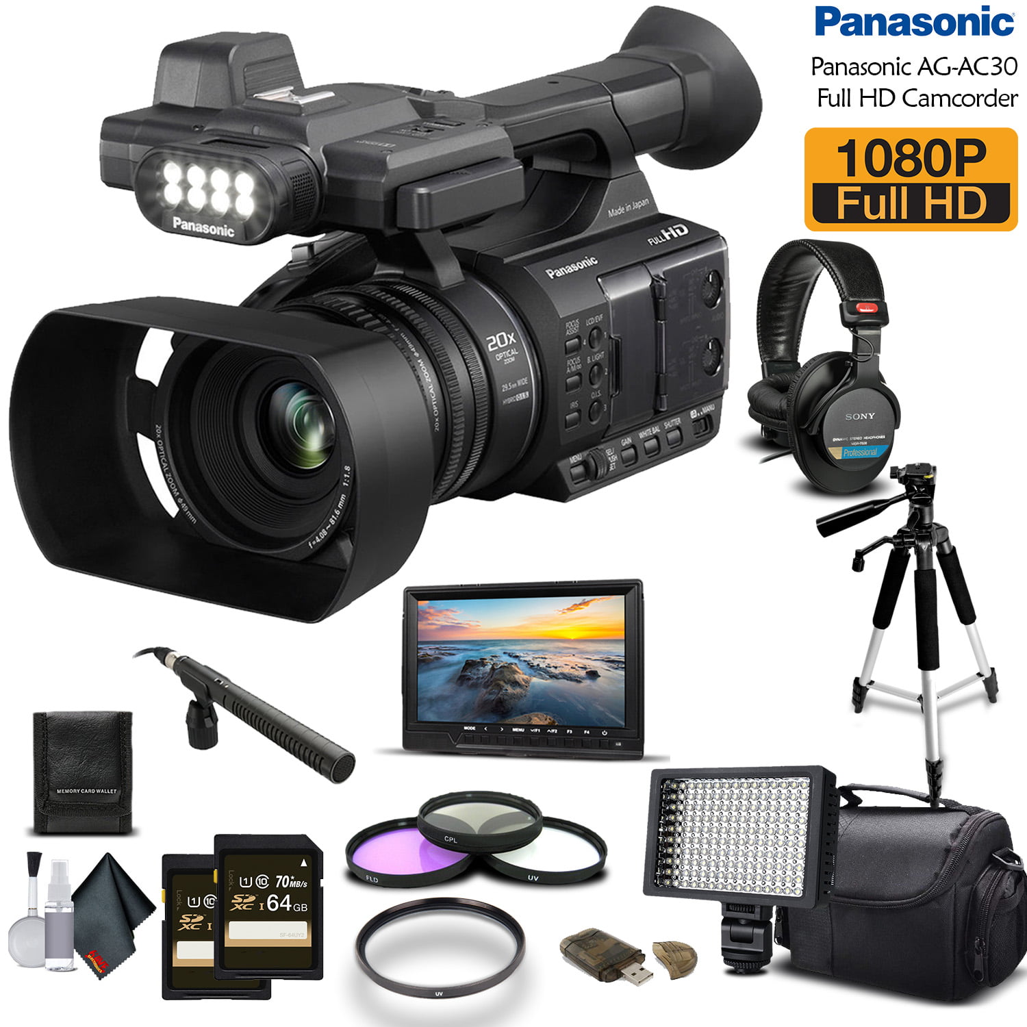 Panasonic AG-AC30 Full HD Camcorder (AG-AC30PJ) With 16GB Memory 