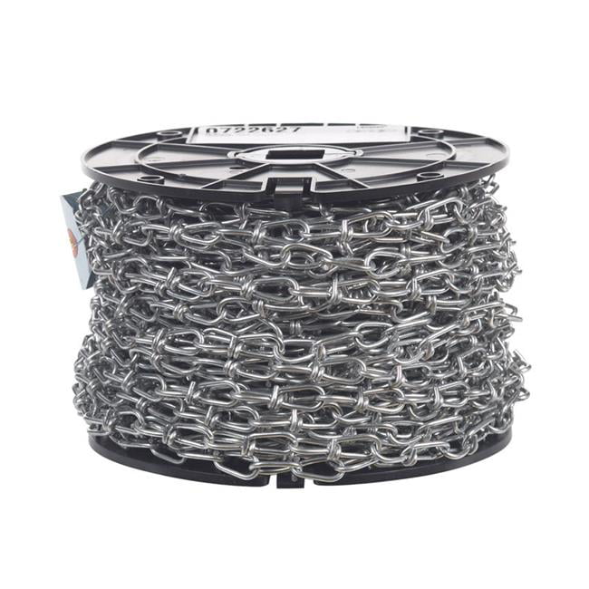 Yellow Polycoated Campbell PD0752496 Low Carbon Steel Inco Double Loop Chain in Square Pail 0.14 Diameter 200 Length 2/0 Trade 255 lbs Load Capacity 