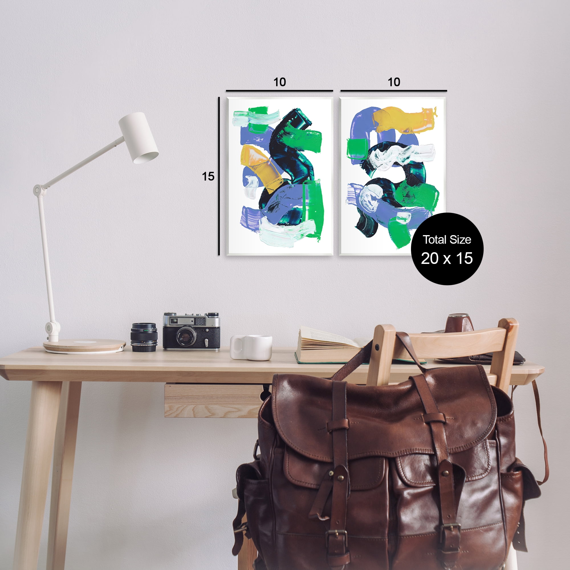 Stupell Industries Vibrant Abstract Tubes Abstract Painting Unframed Art Print Wall Art, 10 x 15, Set of 2