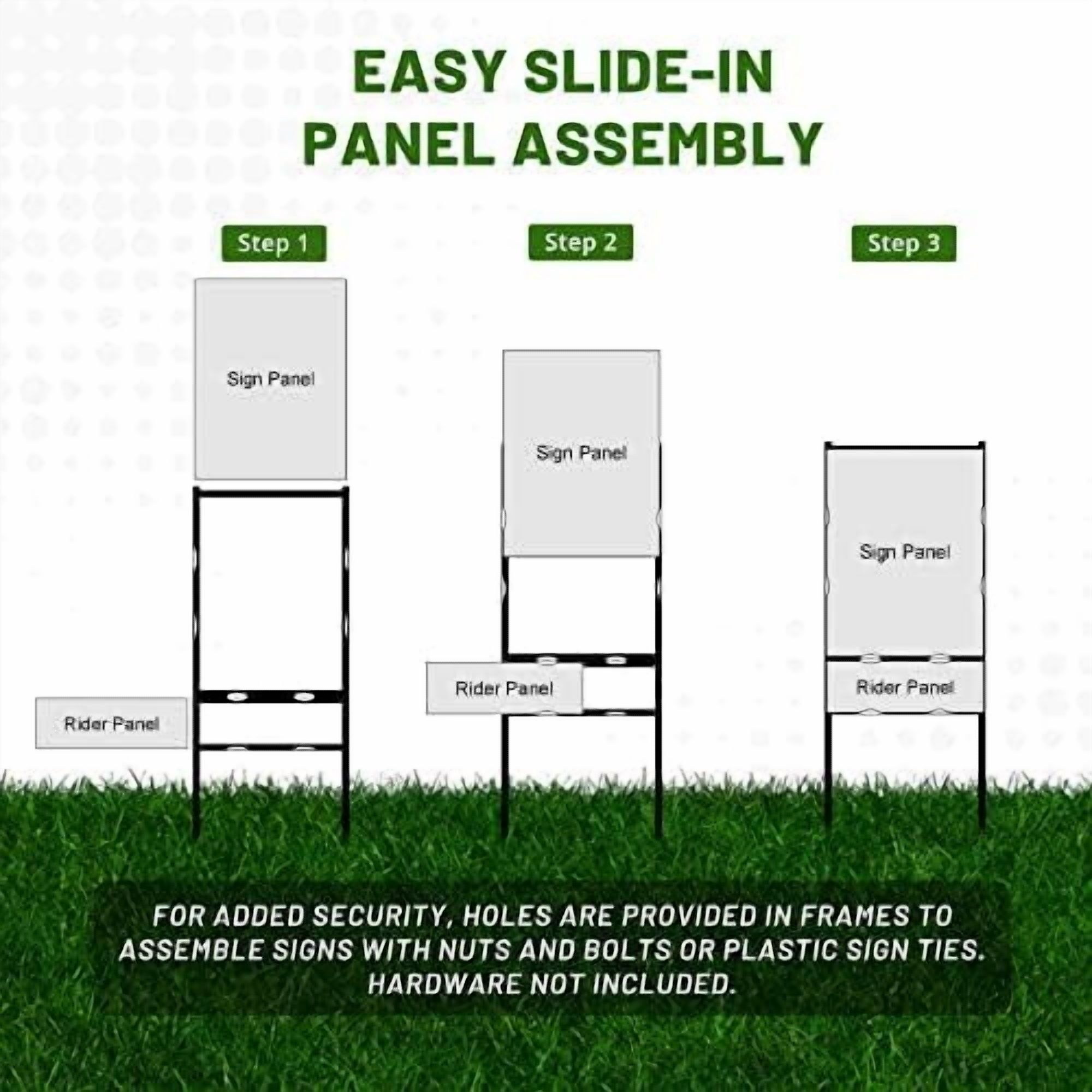 justsignframes Real Estate Yard Sign Stake Metal H Frame (1 Pack) - 30" x 24"
