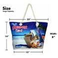 thumbnail image 6 of Flaskamite- Women's Large Zippered Beach Canvas Tote Bag with Matching Coin Pouch, 6 of 7