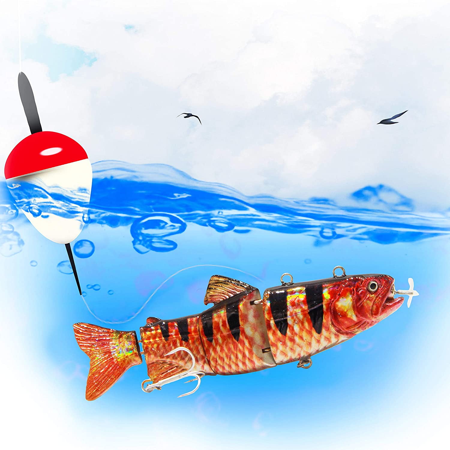 UFISH Robotic Fishing Lure 5.12" Animated USB Swimming Fishing Lure
