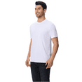 thumbnail image 3 of Zfeel Men's Short Sleeve Dry Fit Poly White T-Shirt, 4 Pack, Moisture-Wicking, 100 polyester Shirt, L, 3 of 6