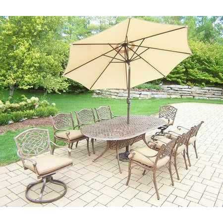 oakland living mississippi 9 piece dining set with cushions