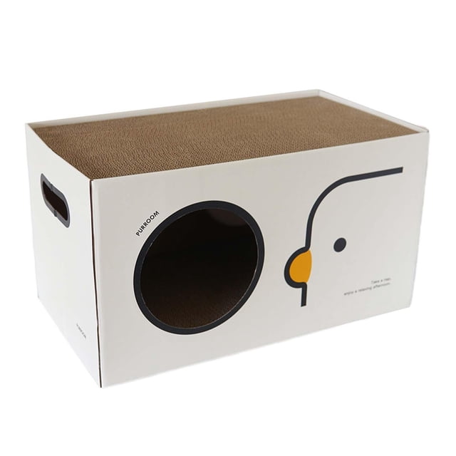 Casa corrugada para gatos Salvador rascadora interactiva 54cmx30cmx30cm