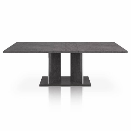 Birch Dining Room Side Table - Maklaine Extension Dining Table in Gray Birch High Gloss