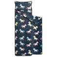 thumbnail image 2 of Unicorn and Star Black Pattern Teens Toddler Nap Mat with Pillow, Sleeping Mat Bag for Preschool Daycare 60"x20", 2 of 6