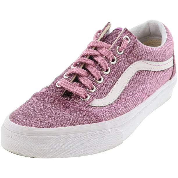 Old Skool Lurex Glitter Pink/True White Ankle-High Women' - 9M / 7.5M - Walmart.com