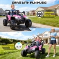thumbnail image 6 of Farmdex 24 Volt Kids Ride on Car UTV, 400W Ride on Toy Car with Remote Control, Electric Car for Boys Girls, Knob Volume Control, LED Lights, Bluetooth, Pink, 6 of 9