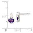 thumbnail image 4 of Auriga Fine Jewelry 925 Sterling Silver Oval Purple CZ Stud Earrings for Women, 4 of 4