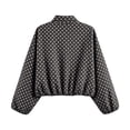 thumbnail image 4 of Women's Polka Dot Cropped Jacket Lightweight Zip Up Lapel Casual, 4 of 6