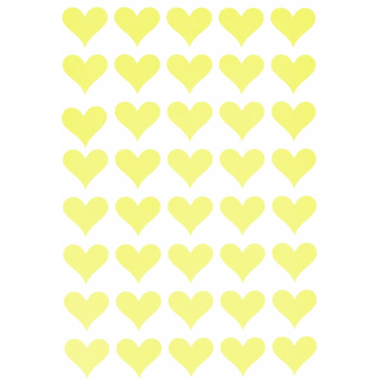 Royal Green 19MM Pastel Yellow Heart Stickers for Arts and Crafts