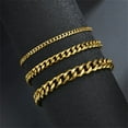 thumbnail image 1 of Hip Hop Stainless Steel Cuban Chain Bracelet For Women 3 5 7 mm Simple Stainless Steel Men Bracelet Gold Color Jewelry, 1 of 5