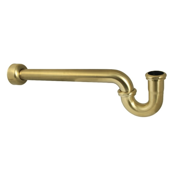 Kingston Brass CC6127 1-1/2" Standard Mount P-Trap with Box Flange, 19" Length, 18 Gauge, Brushed Brass