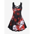 thumbnail image 1 of Vestido Gótico de Cráneo de Talla Extra de Patinador Rosegal Vestidos casuales de talla grande, 1 of 2
